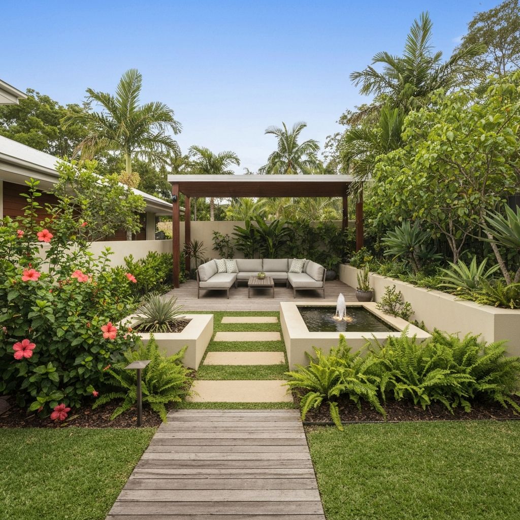 Beautiful tropical landscape design in Darwin